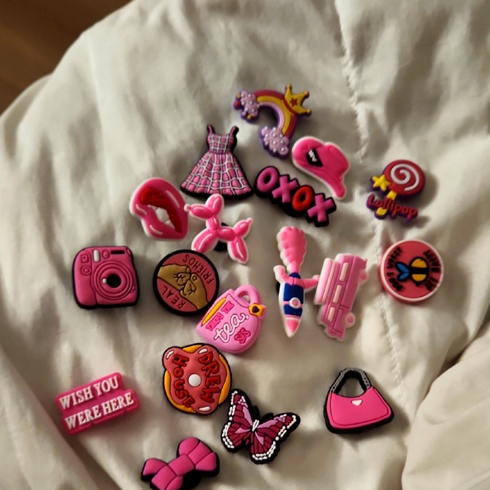 Pink and Purple Croc charms
